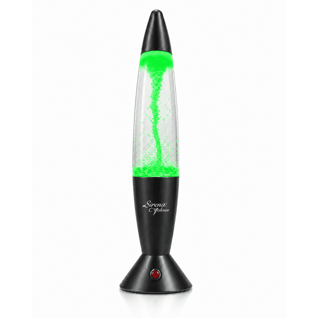 Sirena Tornado vortex lamp in a black exterior finish with color-changing LED lighting