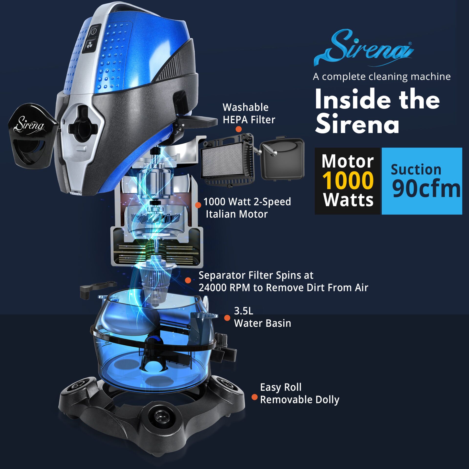 Sirena vacuum water filtration system diagram